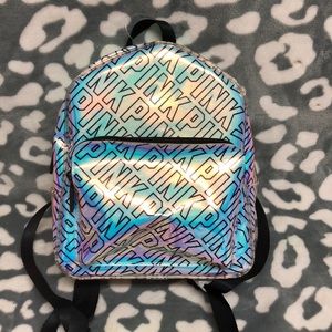 Pink mini iridescent backpack
